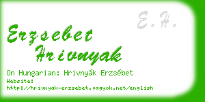 erzsebet hrivnyak business card